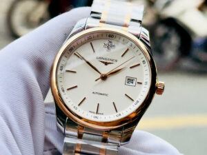 Đồng hồ nam Tự động Longines Master L2.793.5.99.7 - 40mm - Niềng và dây demi vàng hồng 18k, 5 viên kim cương L27935997