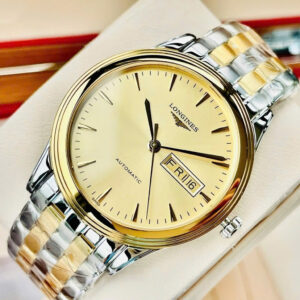 Đồng hồ nam Tự động Longines Flagship Lịch đôi Thứ - Ngày 38.5mm Viền vàng mặt vàng dây demi vàng L4.899.3.32.7