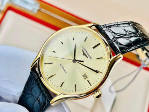 L49602322 - Đồng hồ nam Longines Lyre - 38.5mm - vàng mặt vàng dây da đen