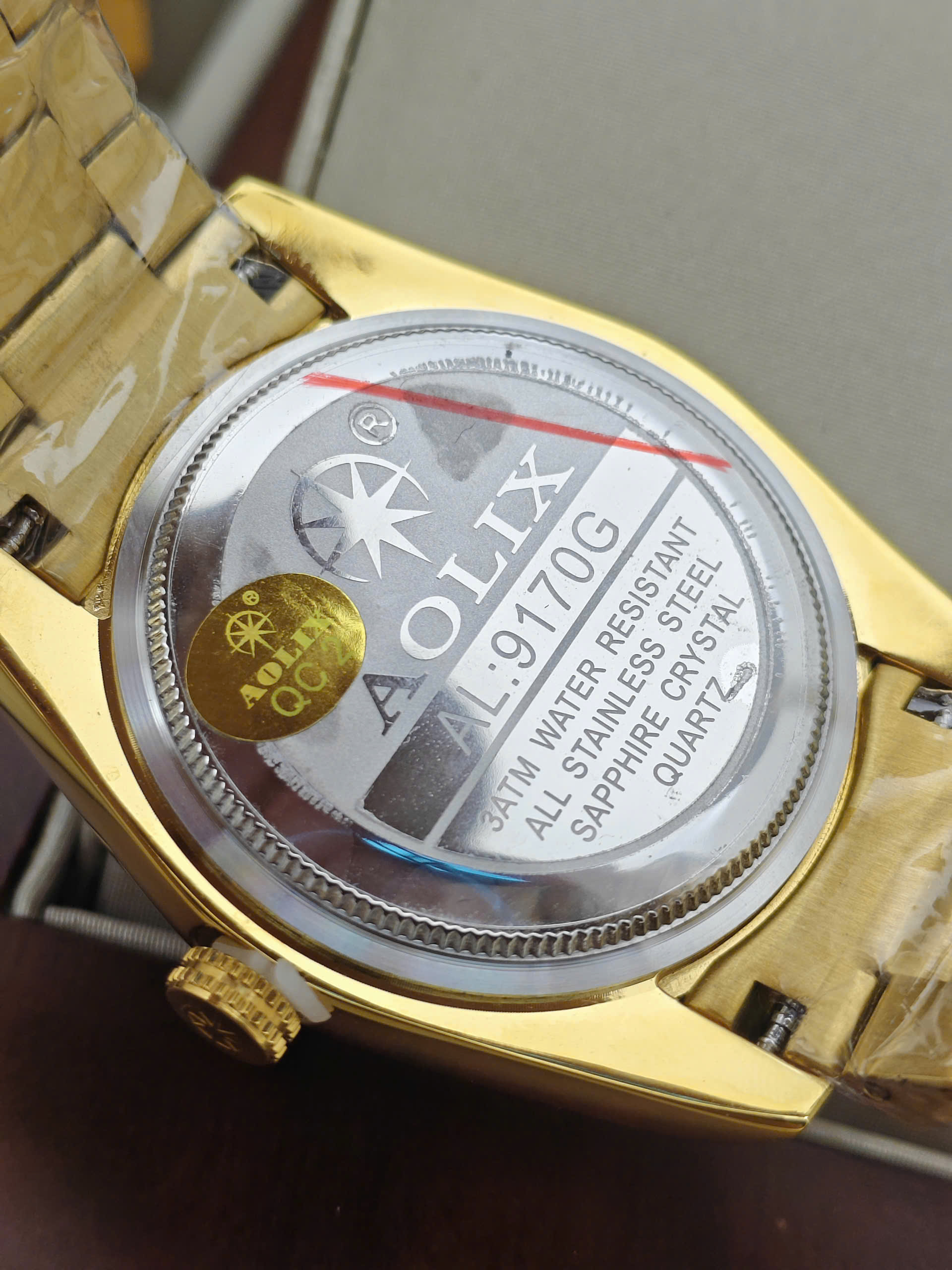 AO9170-Gold - Đồng Hồ Nam Dây Thép Chronograph Aolix - Ảnh 3