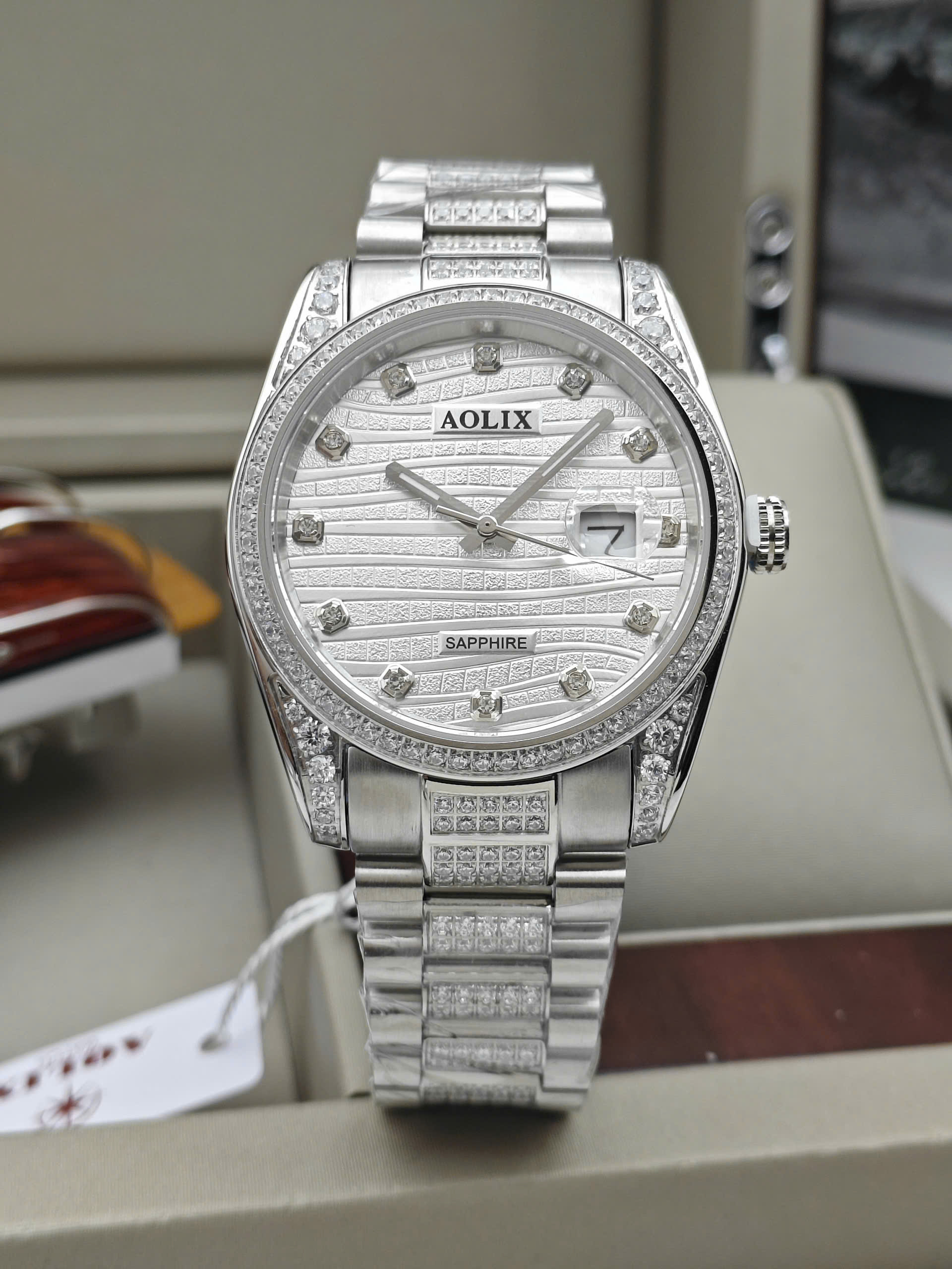 AL-9170 White - Đồng Hồ Nam Dây Thép Aolix - Ảnh 2