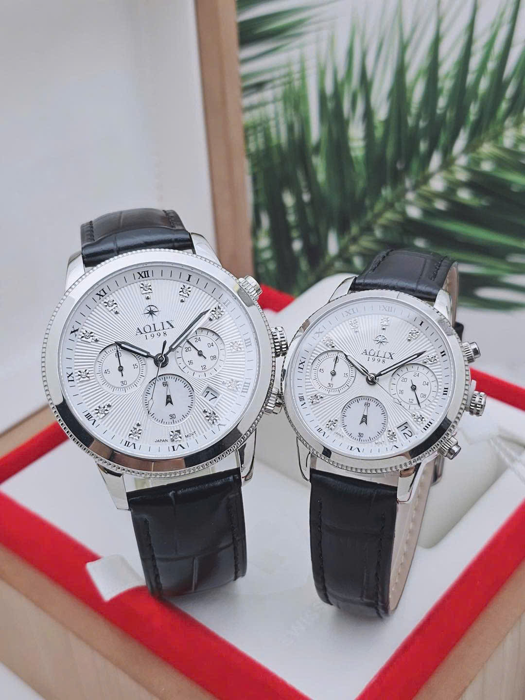 Đồng hồ Aolix Quartz Chonograph AL7069 White Cặp - Ảnh 3