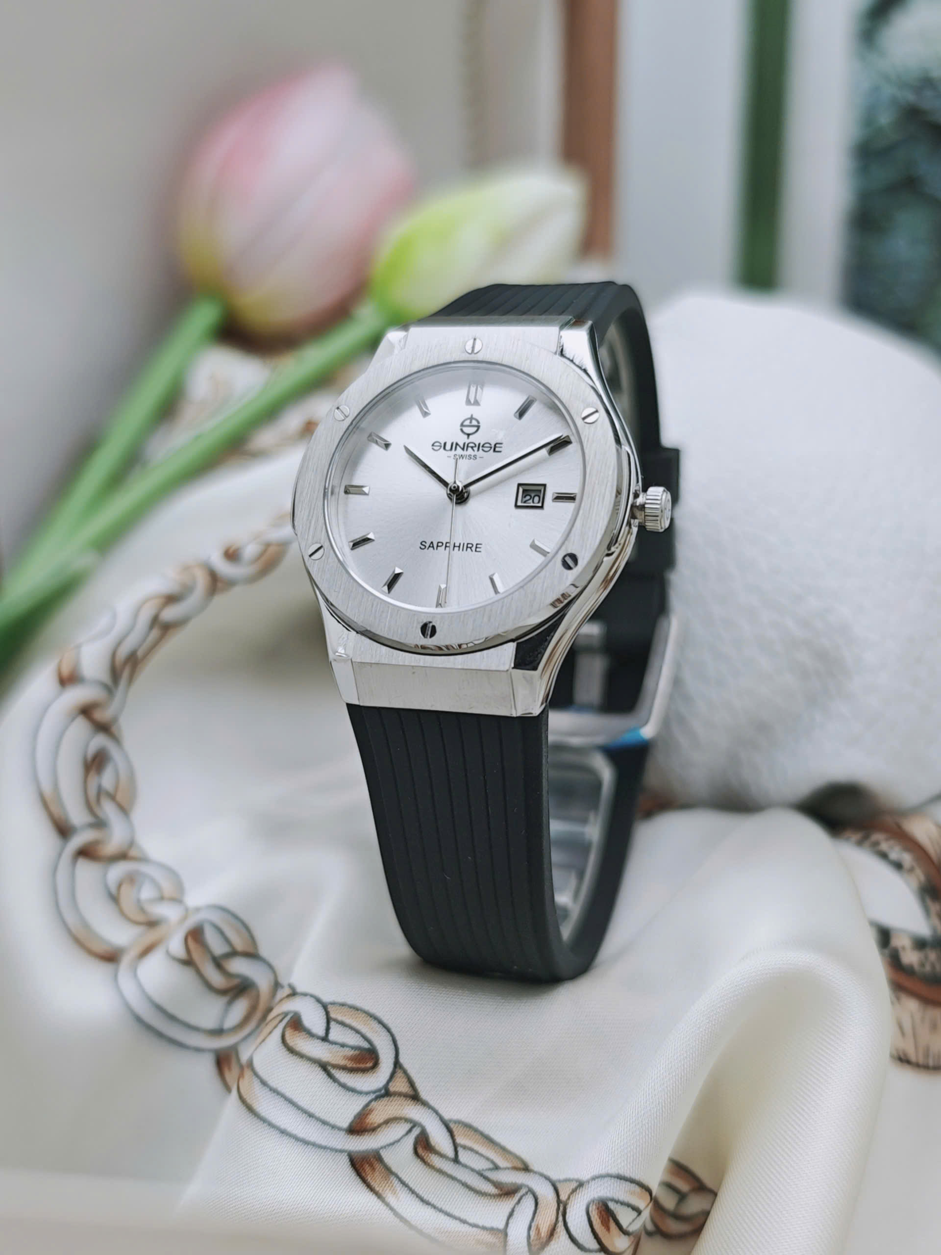 Đồng hồ đôi Sunrise Silver Quartz 1310JA-2310JA - Ảnh 5