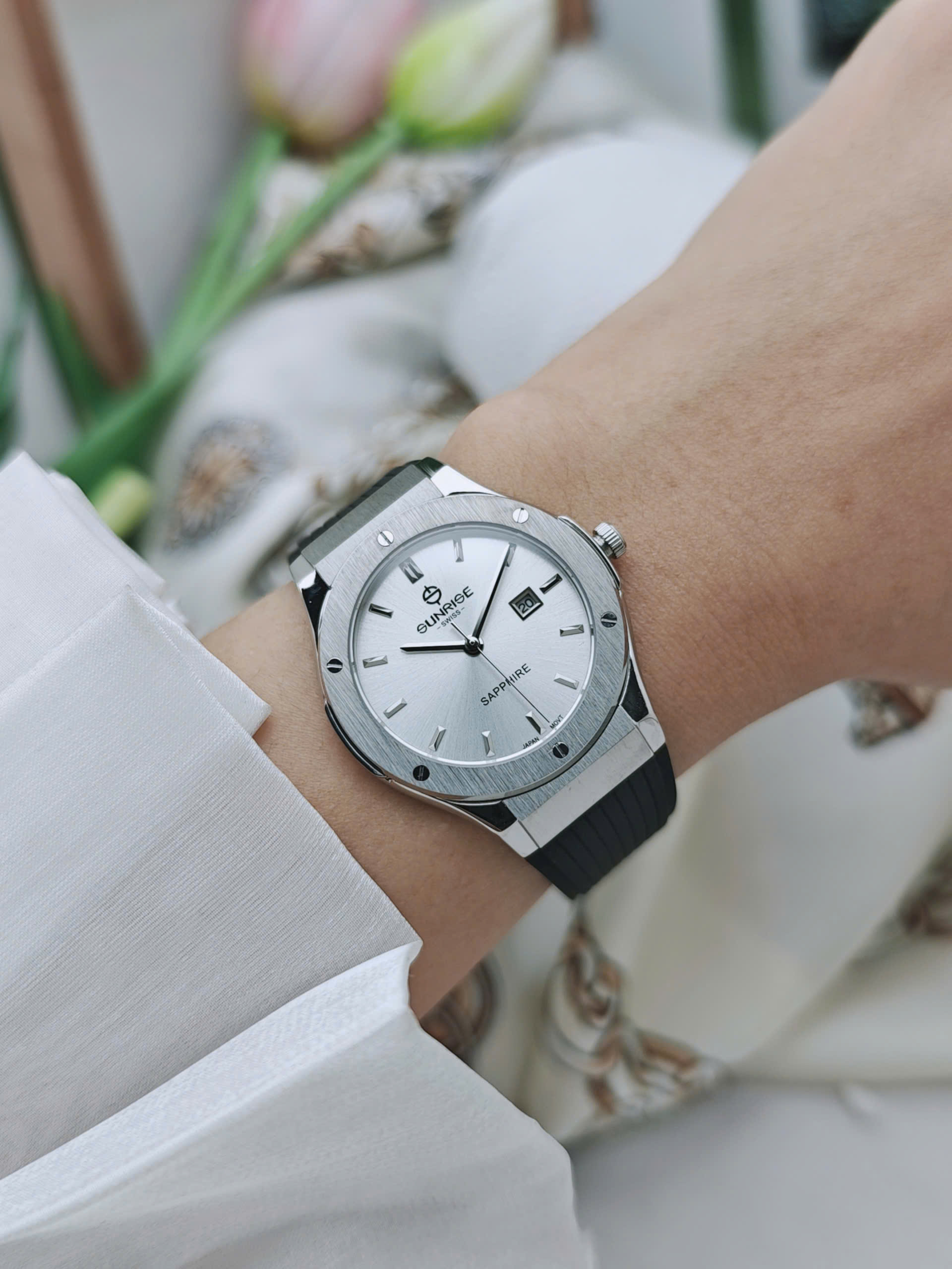 Đồng hồ đôi Sunrise Silver Quartz 1310JA-2310JA - Ảnh 6