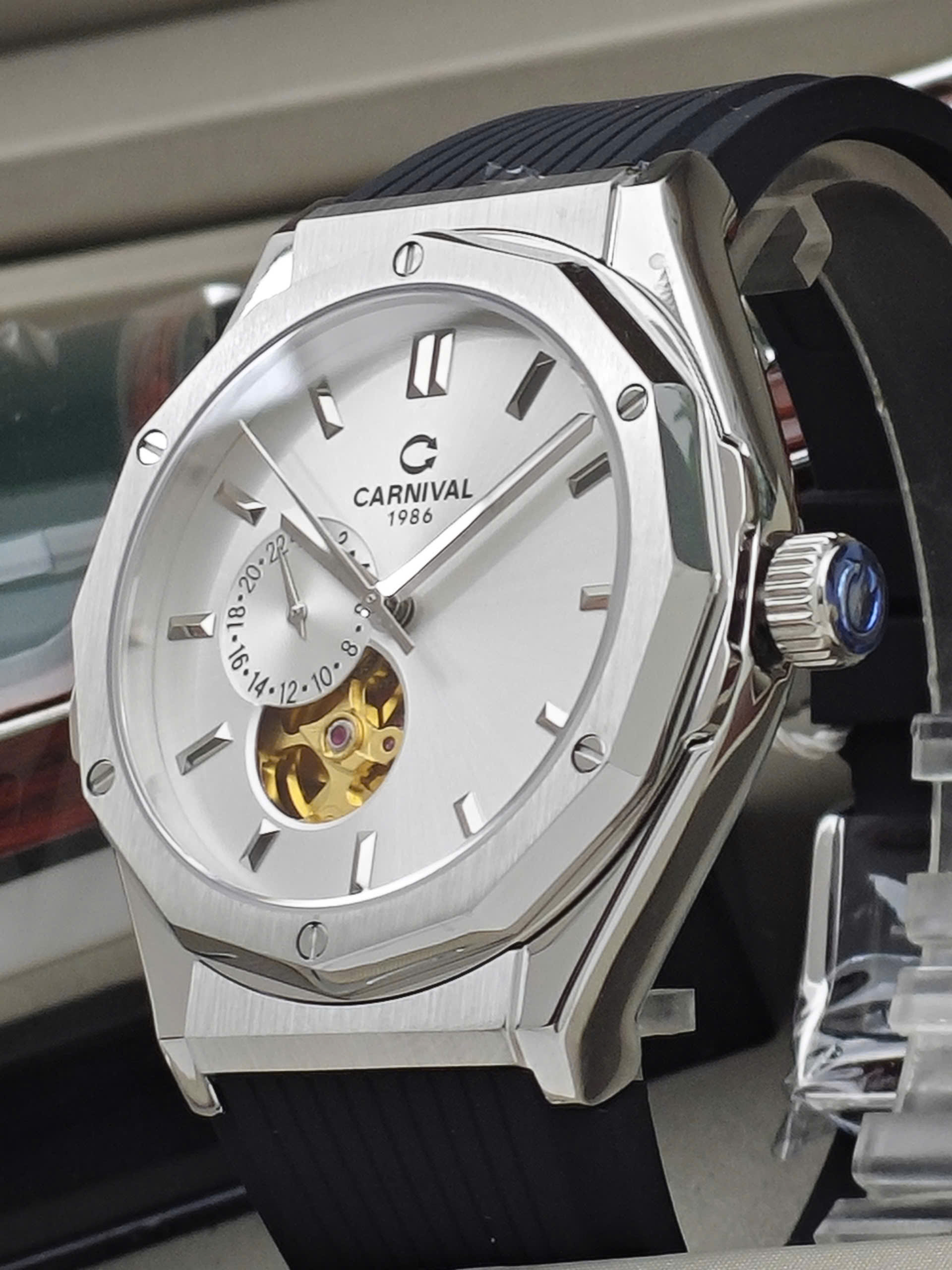 8189G-VT-DCS-T - Đồng Hồ Nam Carnival Automatic Mặt Trắng - Ảnh 6