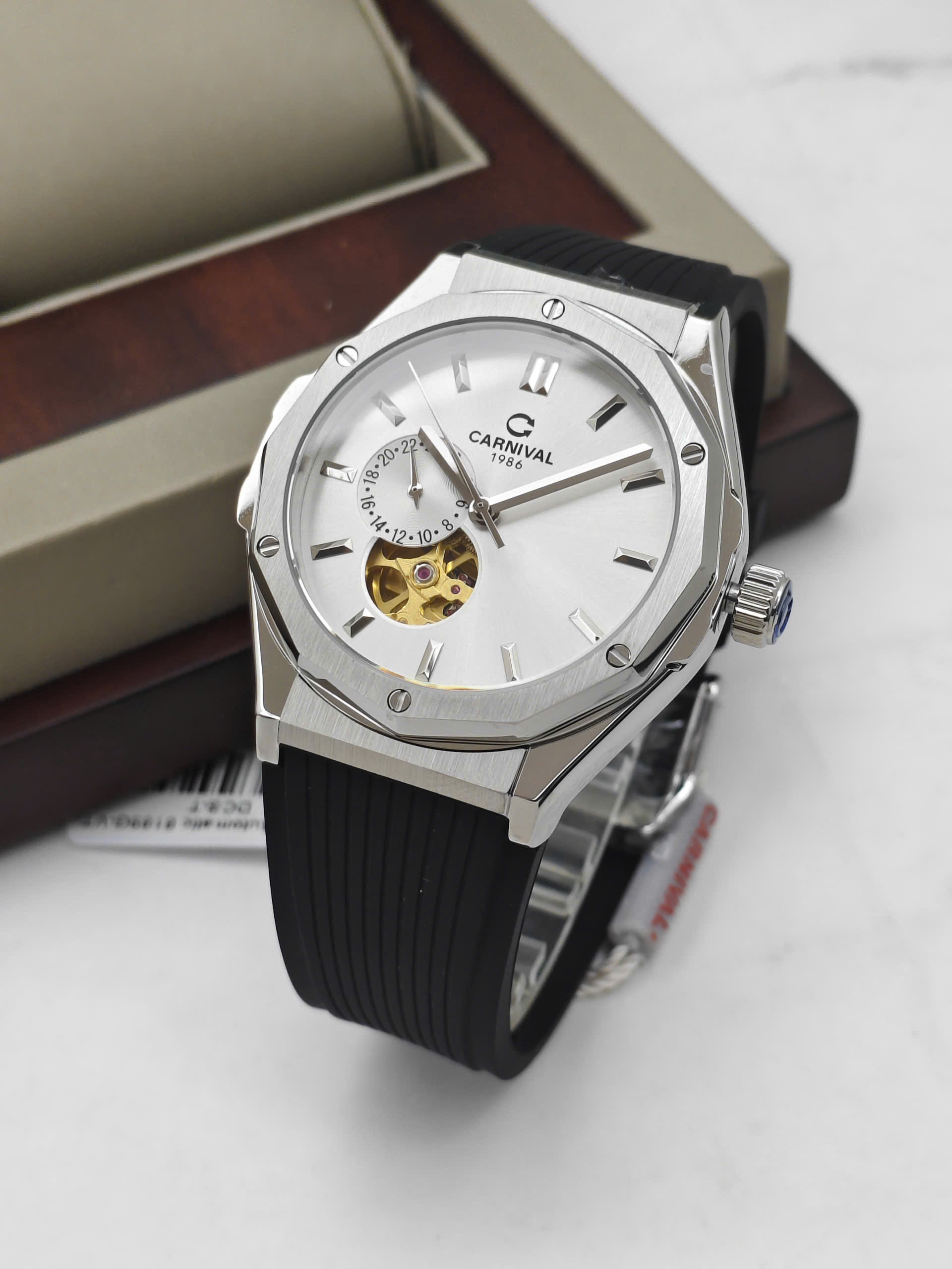 8189G-VT-DCS-T - Đồng Hồ Nam Carnival Automatic Mặt Trắng - Ảnh 4