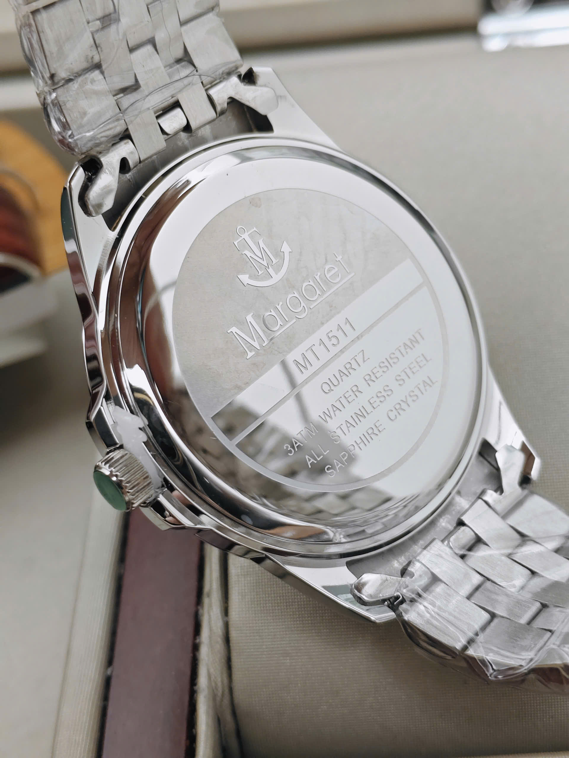 Margaret MT1511 blue - Đồng hồ nam Margaret kính sapphire Lịch đôi - Ảnh 5