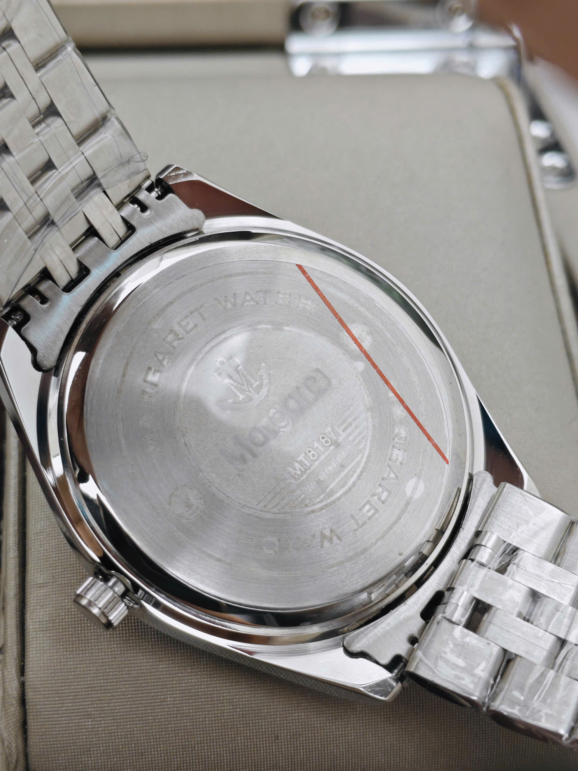 MT8187 blue - Đồng hồ nam Margaret kính sapphire Lịch đôi - Ảnh 4