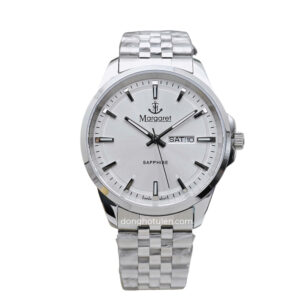 Margaret MT1511 White - Đồng hồ nam Margaret kính sapphire Lịch đôi