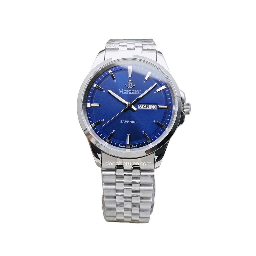 Margaret MT1511 blue - Đồng hồ nam Margaret kính sapphire Lịch đôi