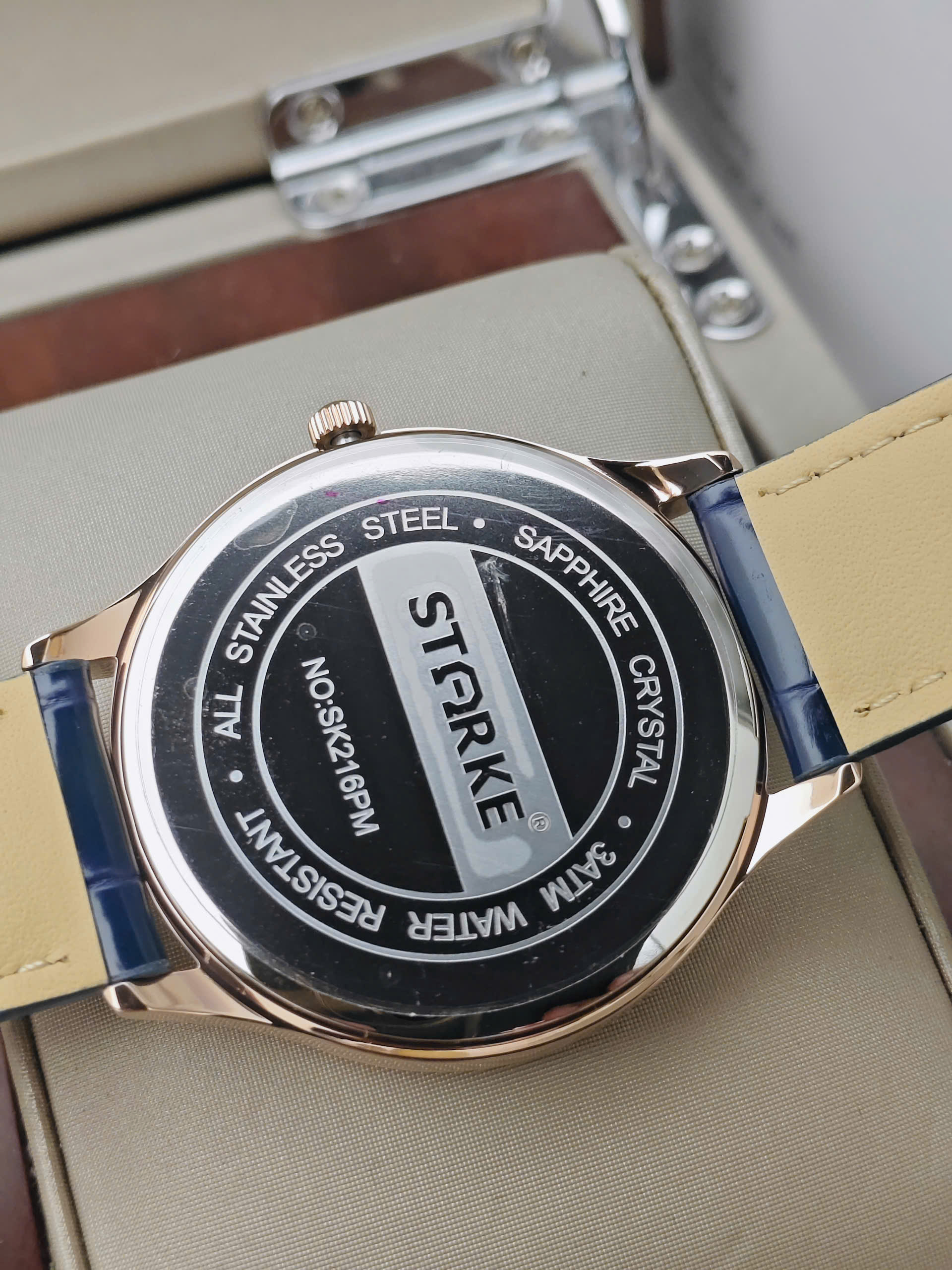 Đồng Hồ Nam STARKE SK216PM Viền vàng hồng mặt trắng - Ảnh 7