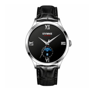 Đồng Hồ Nam STARKE SK216PM Viền bạc mặt đen