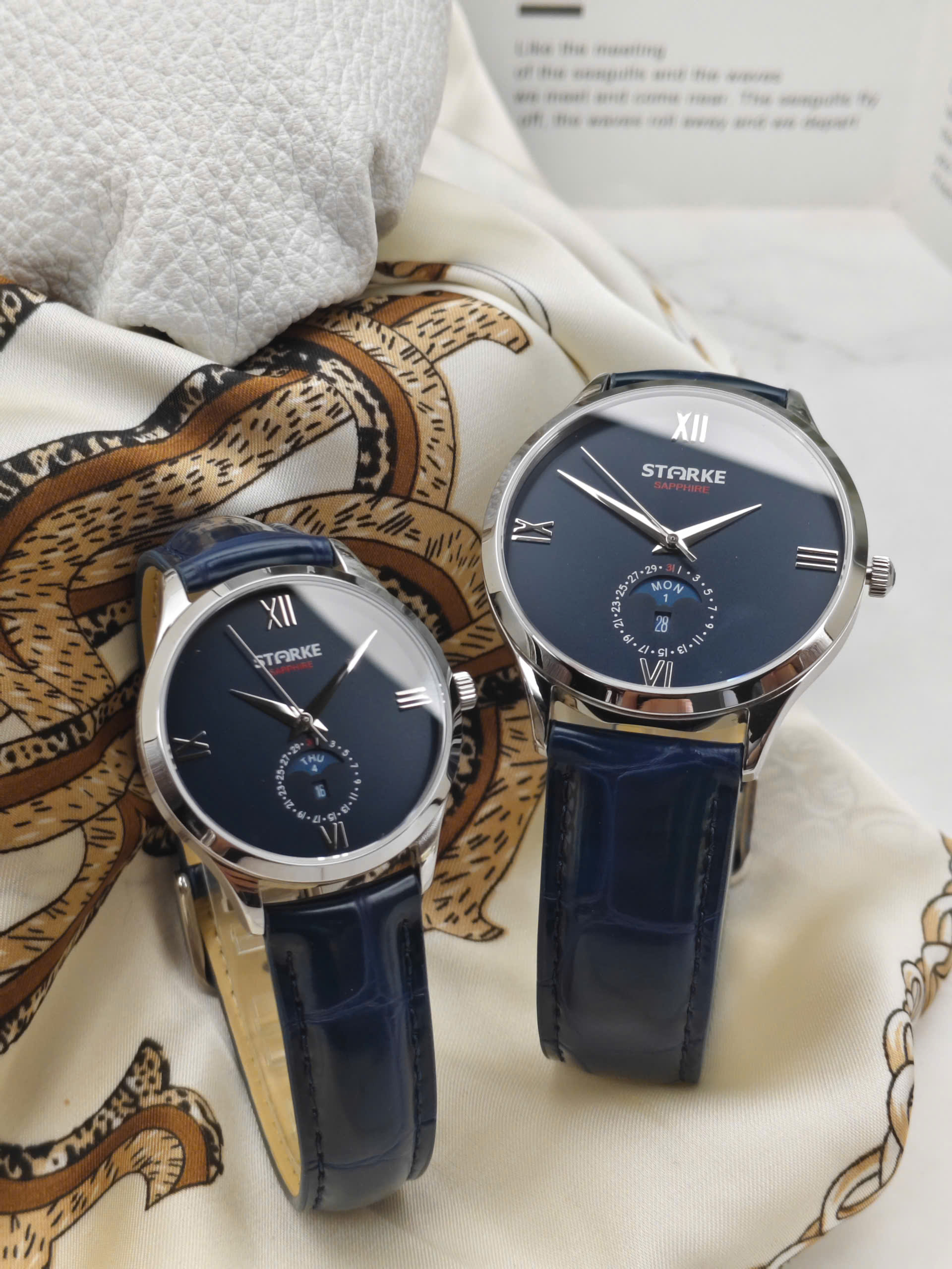Đồng hồ đôi STARKE- SK216PM & SK216PL SILVER BLUE - Ảnh 2