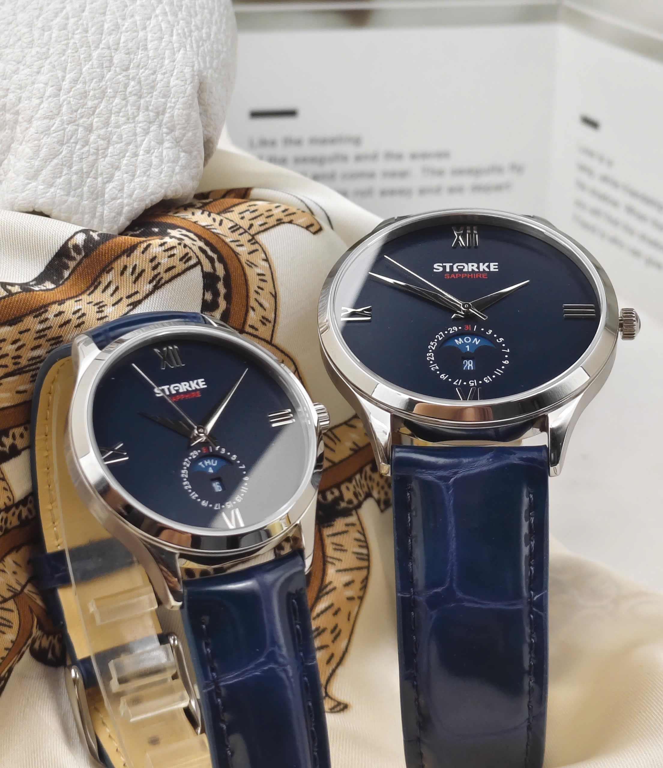 Đồng hồ đôi STARKE- SK216PM & SK216PL SILVER BLUE - Ảnh 3