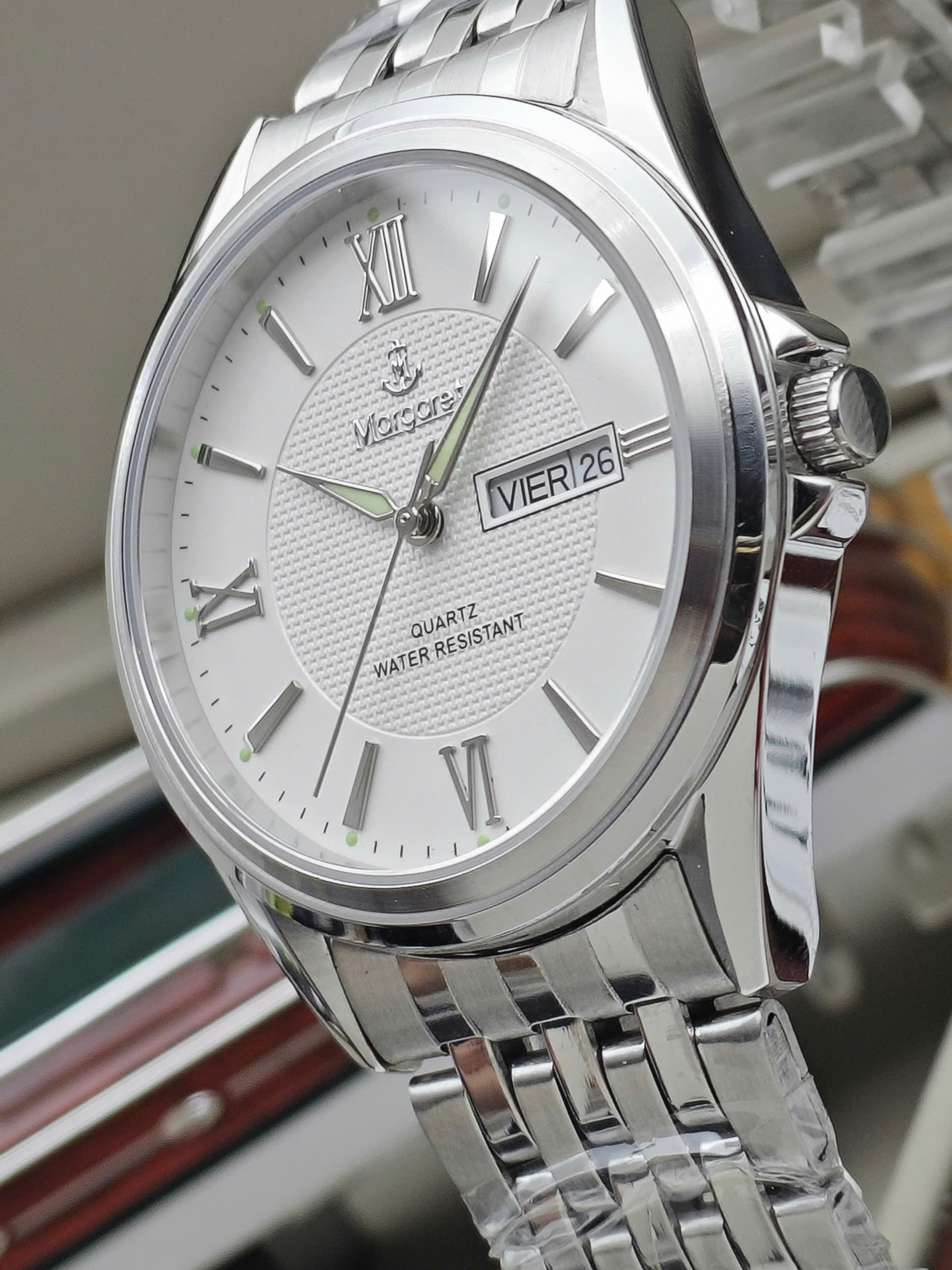 Margaret MT658 WSS - Đồng hồ nam Margaret kính sapphire Lịch đôi - Ảnh 3