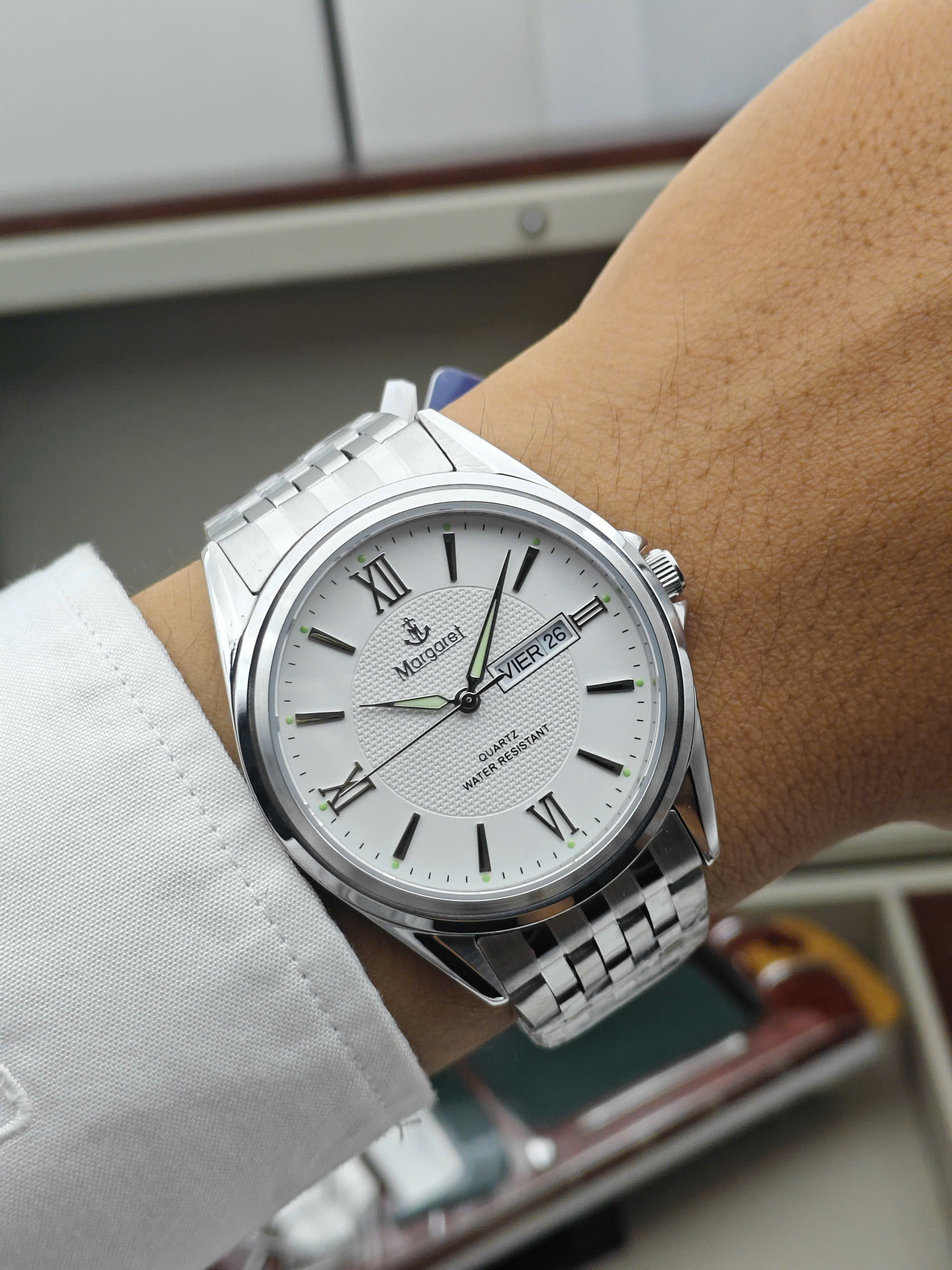 Margaret MT658 WSS - Đồng hồ nam Margaret kính sapphire Lịch đôi - Ảnh 5