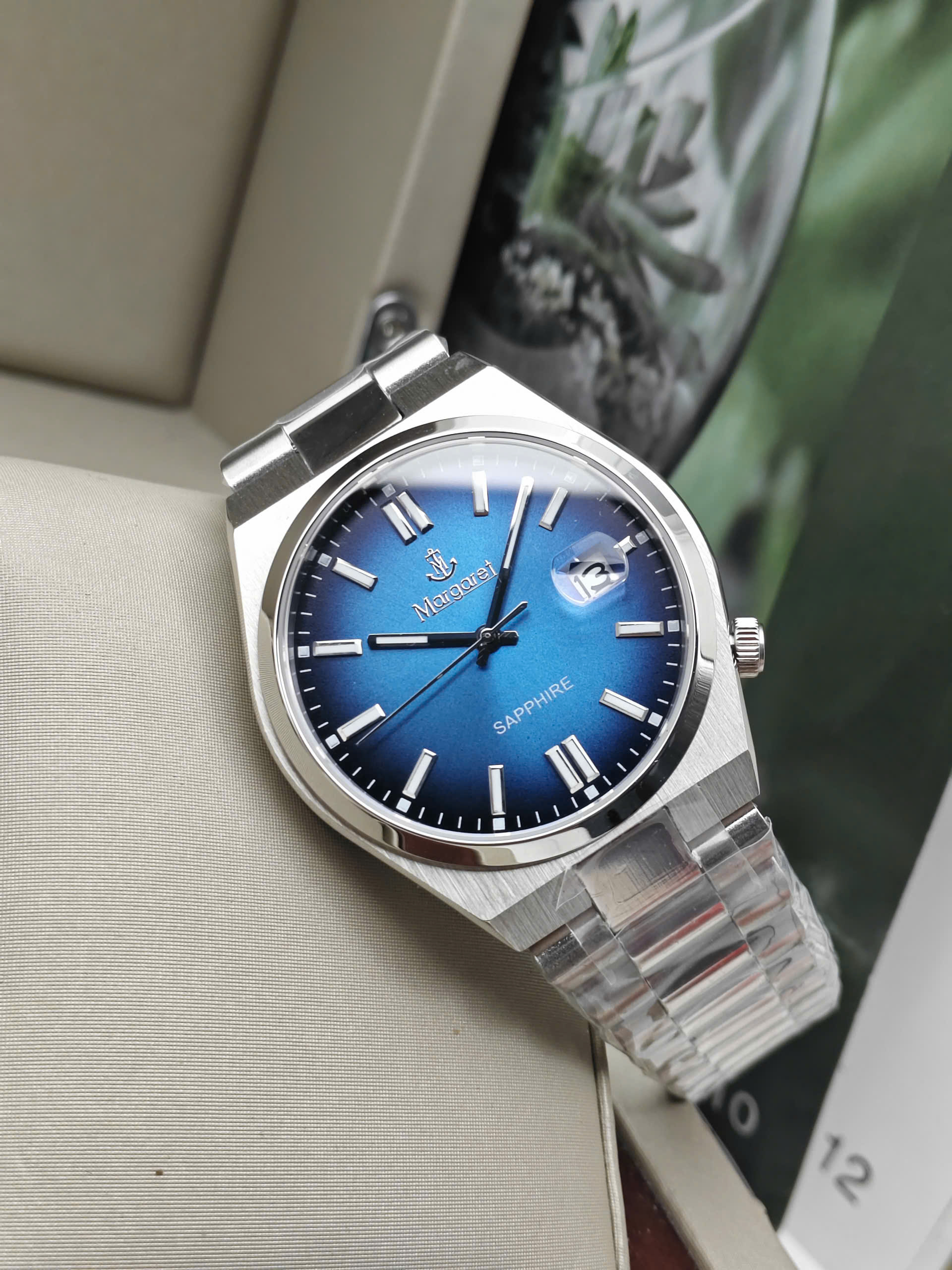 MT8186.BlSS - Đồng hồ nam Margaret kính sapphire - Ảnh 3