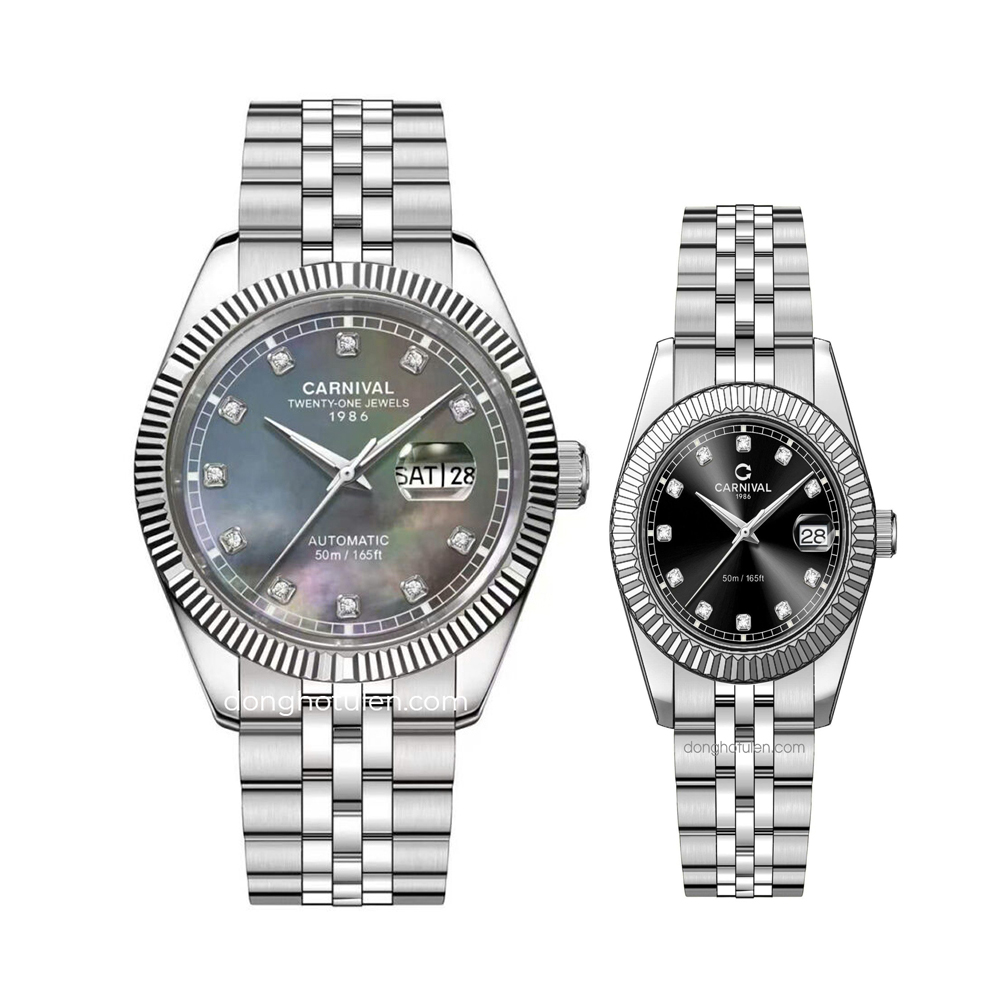 Đồng hồ đôi Carnival couple 8131G-VT-DK - 8131L-VT-D